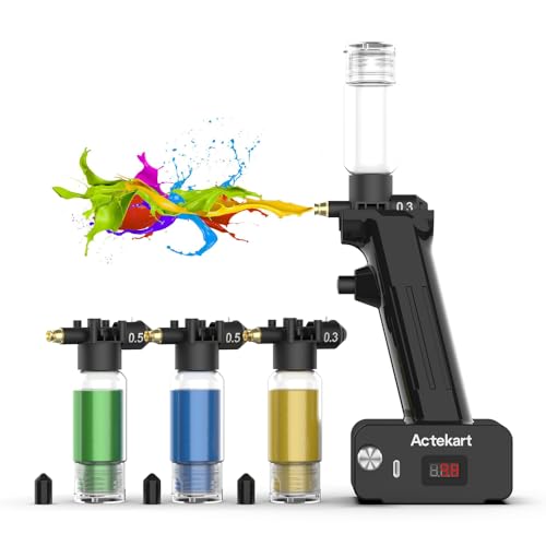 Actekart No-Clean Airbrush Kit (Revolutionary Upgraded) 30PSI Cordless No Clean Airbrush with 4pcs Spray Modules (2 x 0.3mm & 2 x 0.5mm)-Rechargeable Portable Airbrush - Image 1
