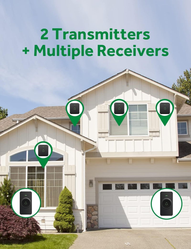 AVANTEK Wireless Door Bell, Mini CB-11 Waterproof Doorbell Chime Operating at 1000 Feet with 52 Melodies, 5 Volume Levels & LED Flash - Image 5