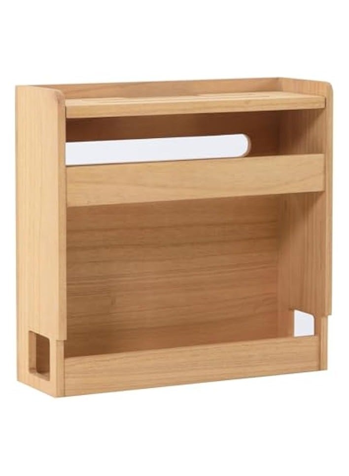 بروماس صندوق تخزين جهاز التوجيه اللاسلكي من بروماس، متعدد الطبقات، منظم جهاز التوجيه، صندوق خشبي لإدارة كابلات الطاقة وتنظيم صندوق الرف للمكتب والمنزل، طبيعي (LYQ-NA) - Image 1