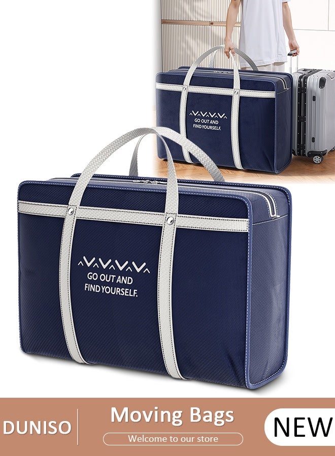 DUNISO Foldable Moving Storage Bags, Multi-Purpose Clothes Organizers Tote With Reinforced Handles, Heavy-Duty Collapsible Storage Pouch With Secure Zippers For Home Bedroom, Moving House, Travel - Image 1