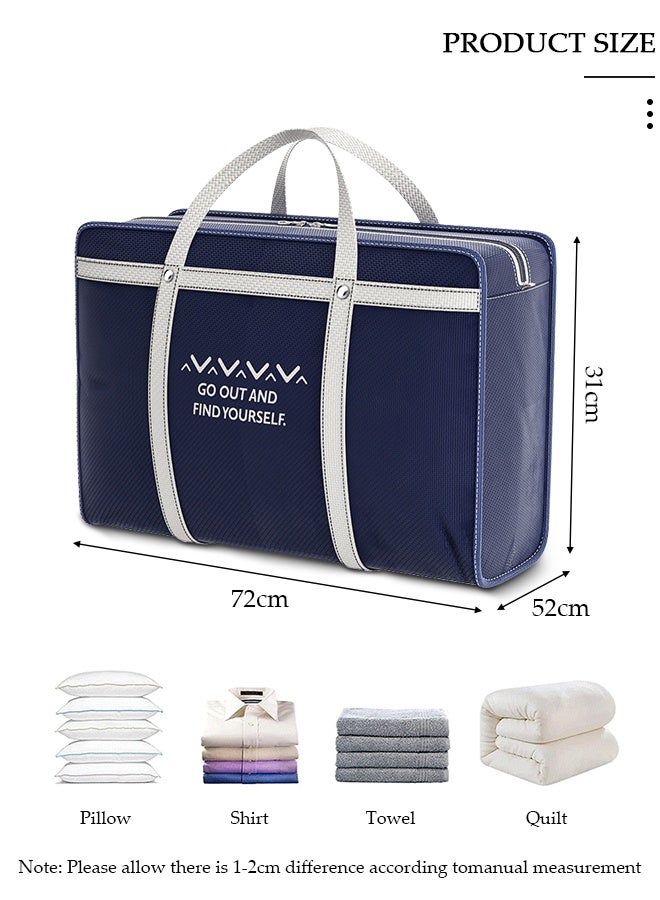 DUNISO Foldable Moving Storage Bags, Multi-Purpose Clothes Organizers Tote With Reinforced Handles, Heavy-Duty Collapsible Storage Pouch With Secure Zippers For Home Bedroom, Moving House, Travel - Image 2