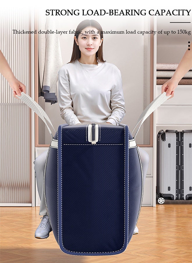 DUNISO Foldable Moving Storage Bags, Multi-Purpose Clothes Organizers Tote With Reinforced Handles, Heavy-Duty Collapsible Storage Pouch With Secure Zippers For Home Bedroom, Moving House, Travel - Image 4