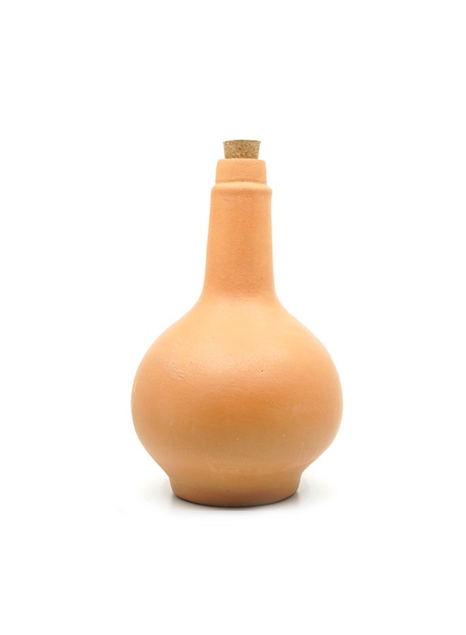 ARK Terrapura Naturals Clay Bottle with Cork | Naturally Cools Water | Handcrafted Unglazed Clay | Cork Closure | Eco-Conscious Everyday Hydration | Traditional Indian Inspired Design ​| 900 ml - Image 1