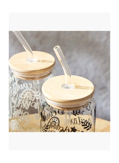 Home Box Zen Borosilicate 4-Piece Kind Mason Jar with Straw Set -  - Image 4