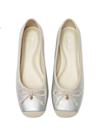 Bata Women'S Low-Heeled Single Shoes For Commuting With Sheepskin Butterfly Knot Soft Sole Shoes Aru10Aq4 Silver Size 36 - pzsku/Z3131A733FF8E57266399Z/45/1758541460/a6cbfd2a-83ea-46ec-8588-188e96318096