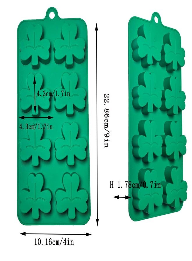 Apiocmy 3Pcs Shamrock Silicone Mold - Shamrock Candy Mold, Food-Grade Flexible Non-Stick Molds for Chocolate, Candies, Ice Cubes & DIY Crafts (Green） - Image 2