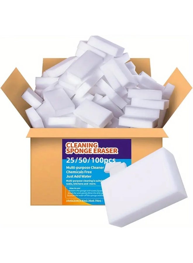 MXM Magic Sponge Eraser, 50 Packs Melamine Sponge-Foam, Multi-Functional Household Cleaning Non-Scratch Scrub Pads for Kitchen, Bathroom, Tub, Sink, Furniture, Car, Walls (50 Pcs) - Image 1