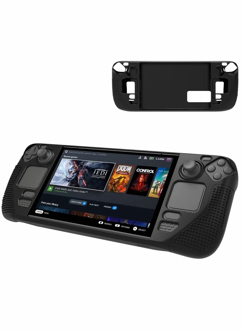 SYOSI - Protective Case Compatible, for Valve Steam Deck, Full Protection Silicone Cover, with Anti-Slip Particles Shockproof Protector Grip Shell, for Steam Deck -Black - Image 1