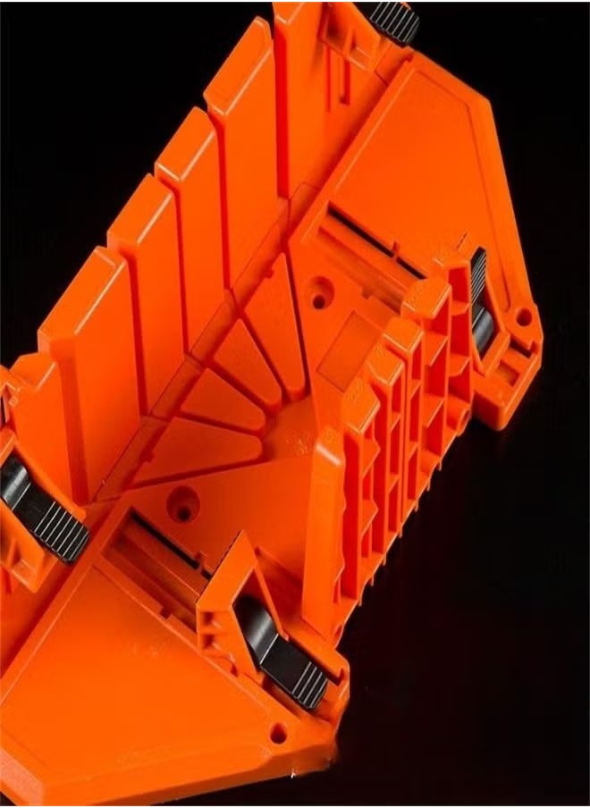 XiuWoo Clip Back Sawmill Cutting Tool 45 Degree Hand Saw Box Woodworking Clamping Box Saw Storage Mitre Box with Back saw, Plastic Storage for Hand Tools  - Image 2