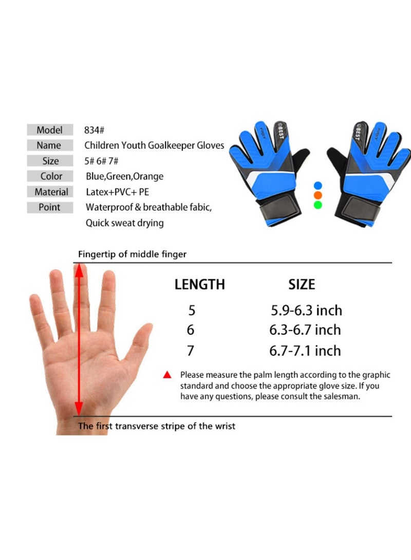 Generic Adjustable Goalkeeper Protective Equipment Gloves Adult Youth Goalkeeper Gloves Latex Anti-Collision Finger Protector Goalkeeper Gloves Hand Guard (Orange 7 Size, Suitable For Palm Length 17-18cm)  - Image 2