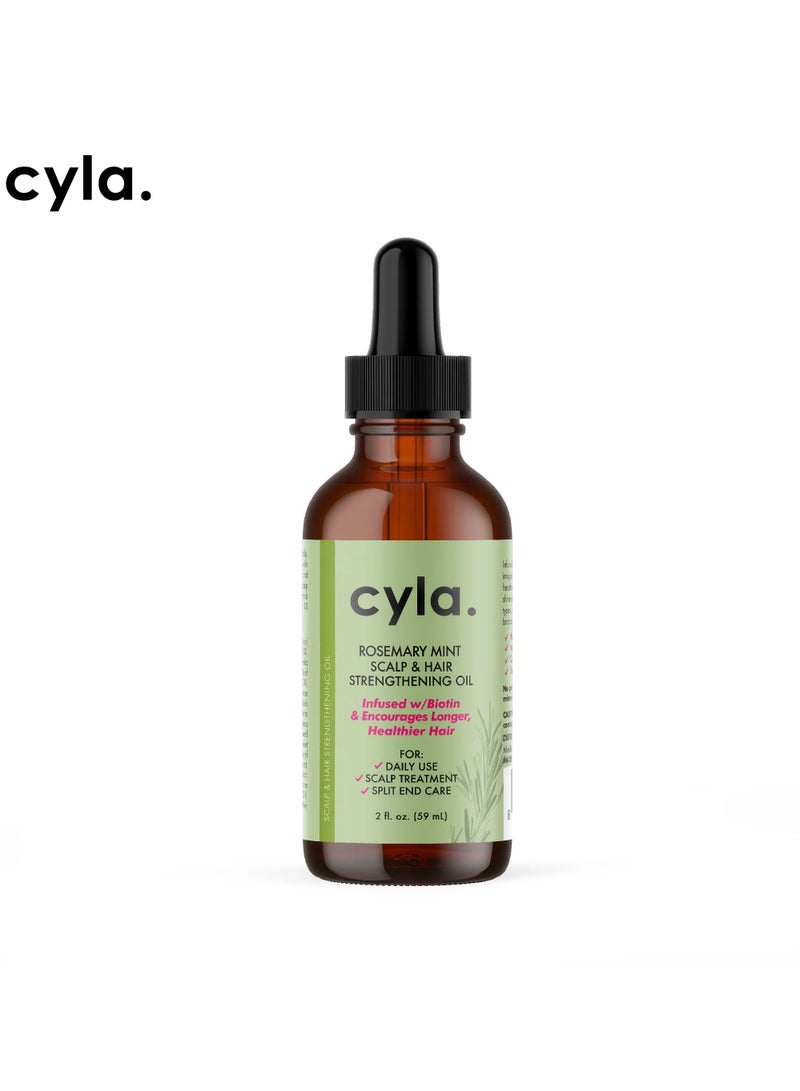 cyla Rosemary Mint Scalp and Hair Strengthening Oil Organic Natural Nourishing Treatment Essential Oil for Skin and Stimulate Hair Growth and Improve Blood Circulation and Strengthen Hair 59ML - Image 1