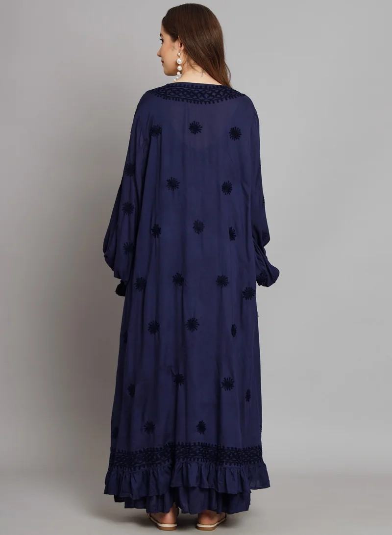 Alaya Hand Embroidered Chikankari Modal Kaftan-AL3605