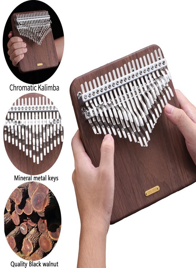 LingTing Kalimba 42 keys Solid Walnut Wood Thumb Piano Chromatic Mbira Finger Piano Gift for Kids Adult Beginners Professional（LT-K42W,Moon Whisperer) - Image 2