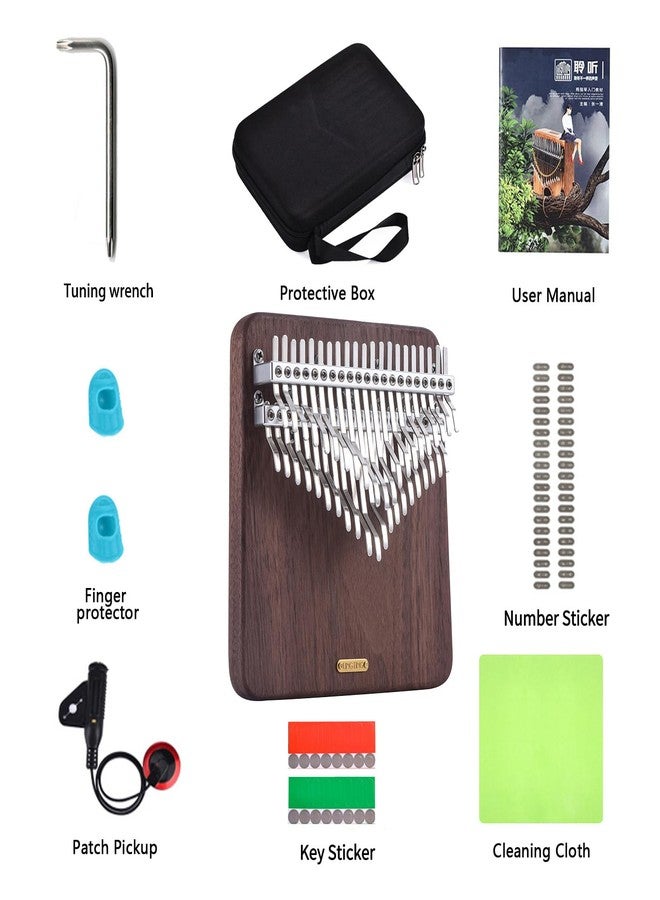 LingTing Kalimba 42 keys Solid Walnut Wood Thumb Piano Chromatic Mbira Finger Piano Gift for Kids Adult Beginners Professional（LT-K42W,Moon Whisperer) - Image 4