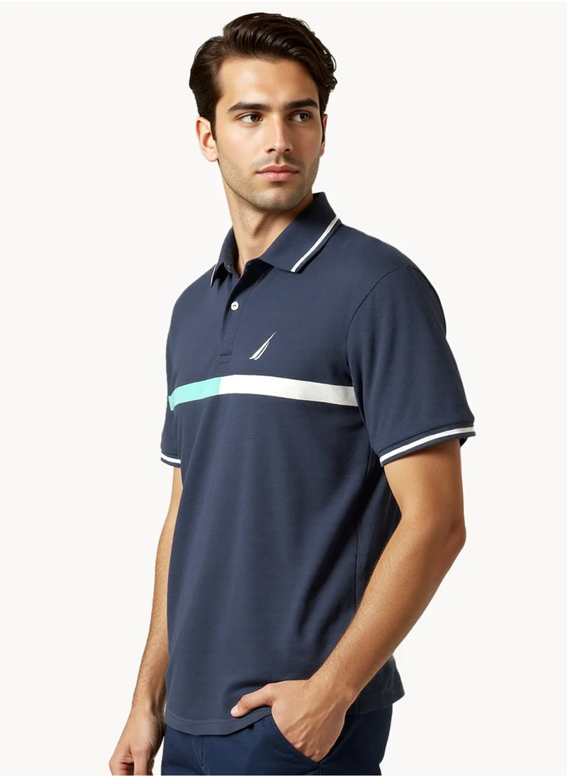 نوتيكا Contrast Striped Regular Fit Premium Cotton Logo Polo Shirt