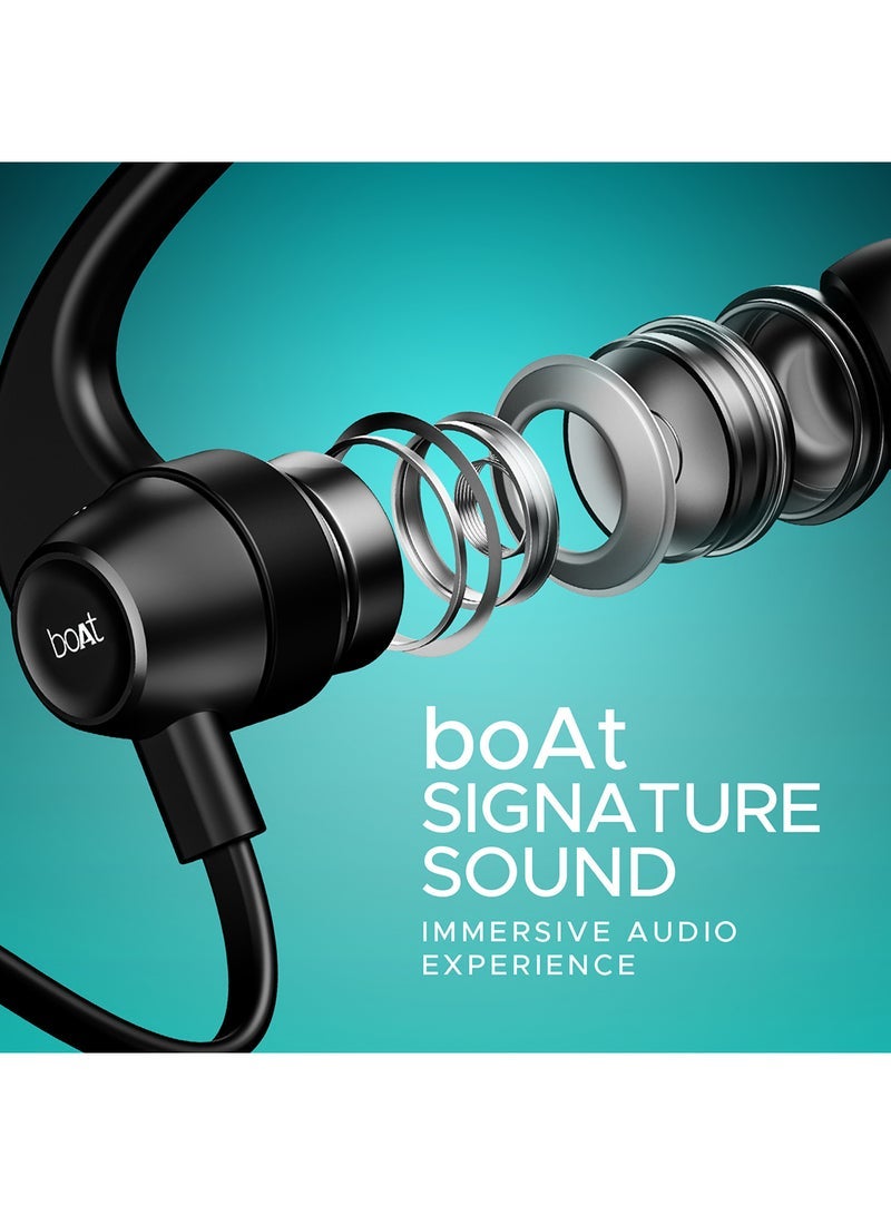 Rockerz 255 Pro+ سماعة بلوتوث داخل الأذن مع حزام عنق تصل مدة تشغيلها إلى 60 ساعة، شحن سريع لتجديد الطاقة، تصميم مقاوم للماء IPX7 للاستخدام الرياضي والخارجي، اقتران مزدوج مع تبديل سلس، بلوتوث v5.2 للاتصال المستقر – أسود نشط - Image 5