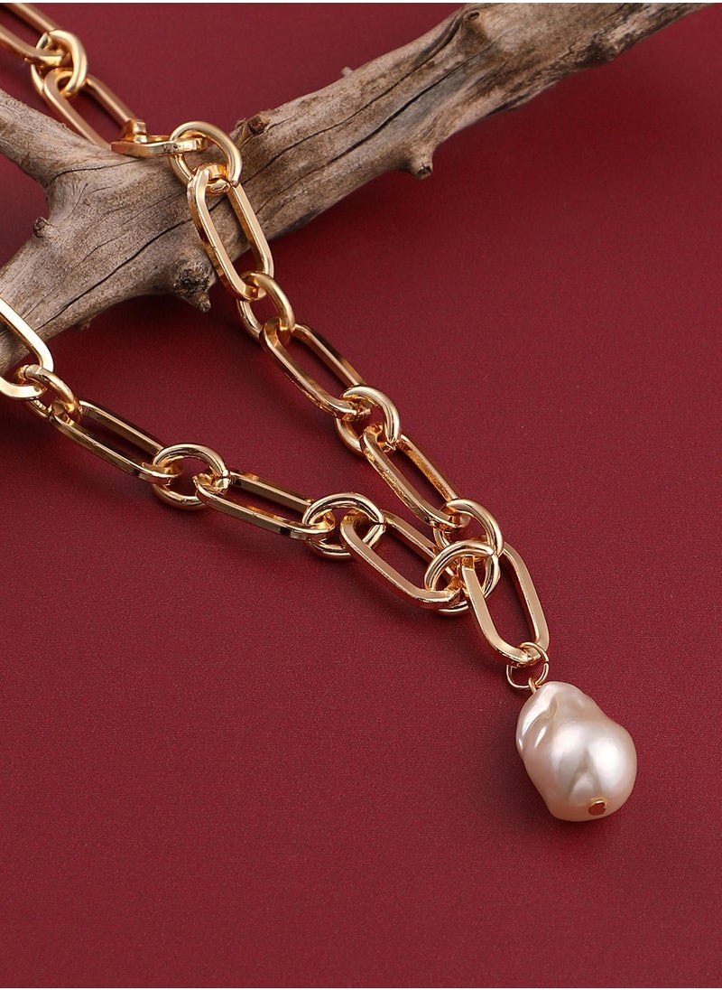 سوهي Women's The Dented-Perla Chain Necklace  - Image 1