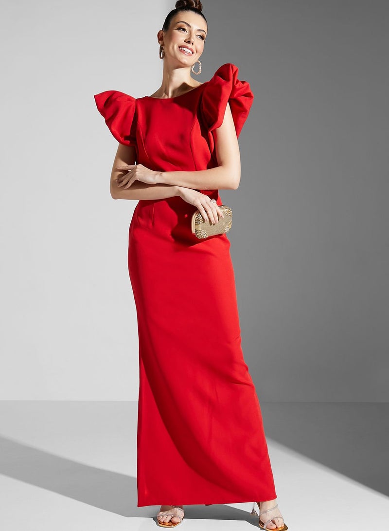 Sculpted Red Gown