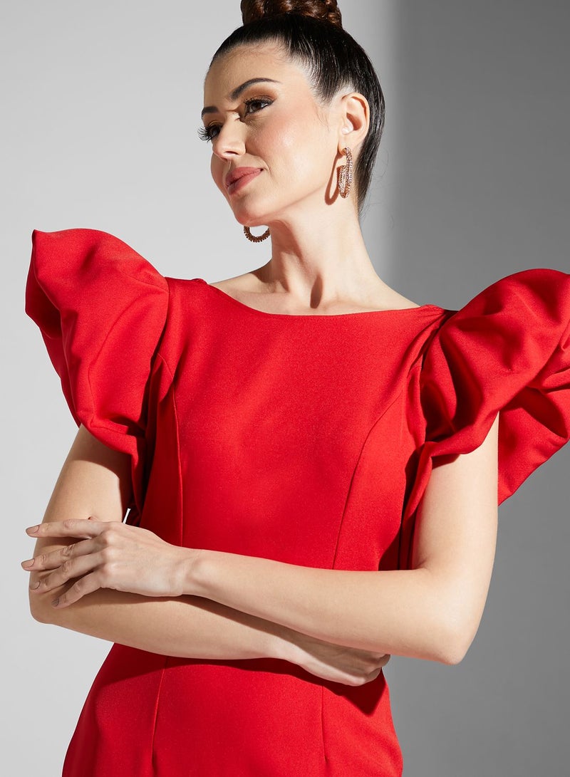 Sculpted Red Gown