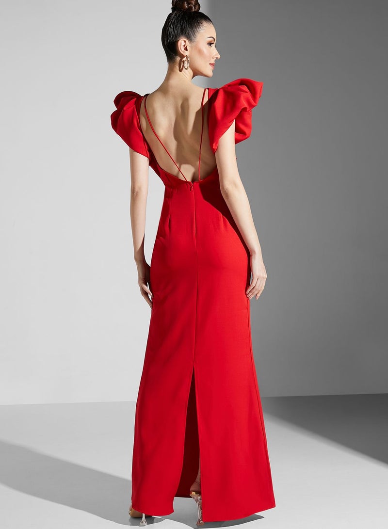 Sculpted Red Gown