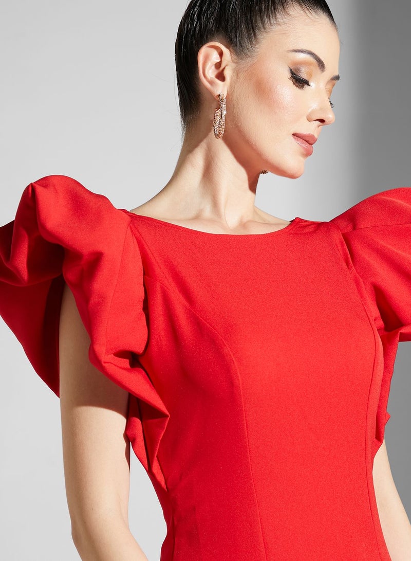 Sculpted Red Gown