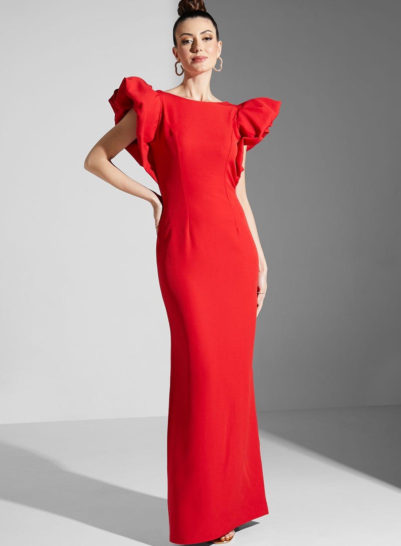 Sculpted Red Gown