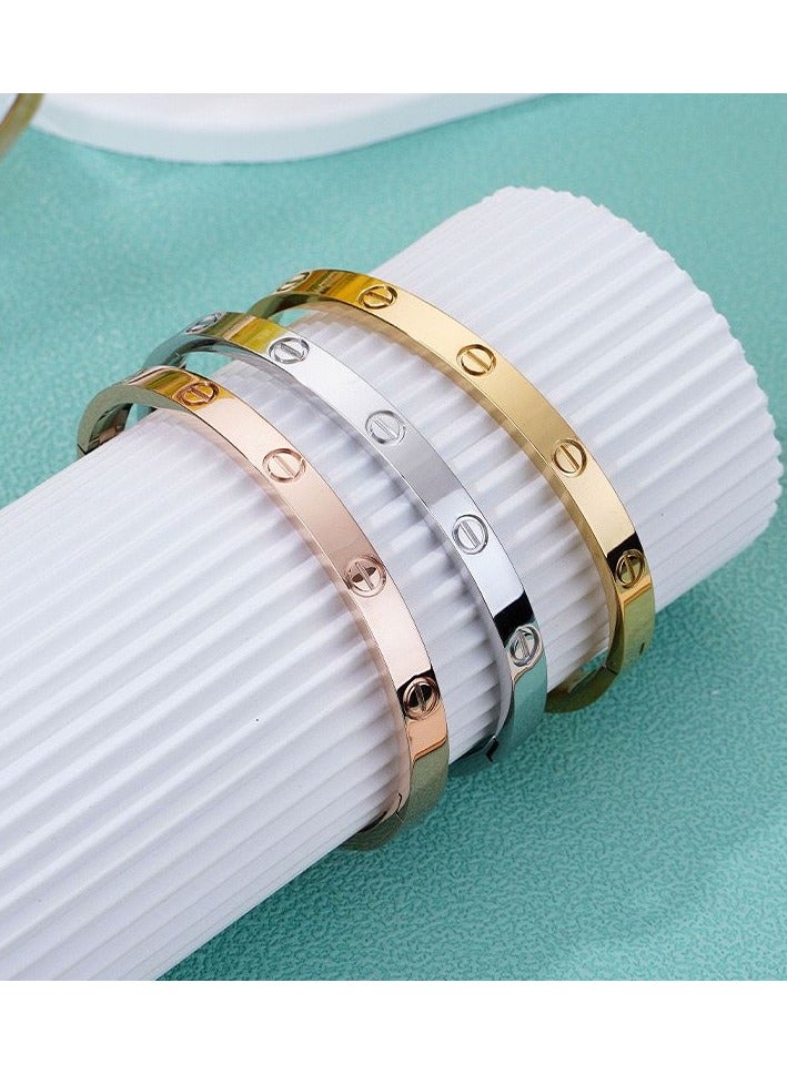 اكسيسوريزاستانلس ستيل اساوري حريمي فري ساسيز 3الوان جولد,سيلفر,بينك ثابت اللون - Image 1