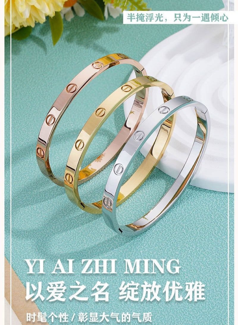 اكسيسوريزاستانلس ستيل اساوري حريمي فري ساسيز 3الوان جولد,سيلفر,بينك ثابت اللون - Image 2