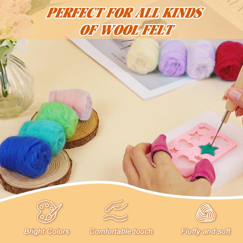 Catopia Needle Felting Kit,Wool Roving 20 Colors Set,Tools for Felted Animal Needle Felting Supplies,Needle Wool Felting Tools Kit - Image 4