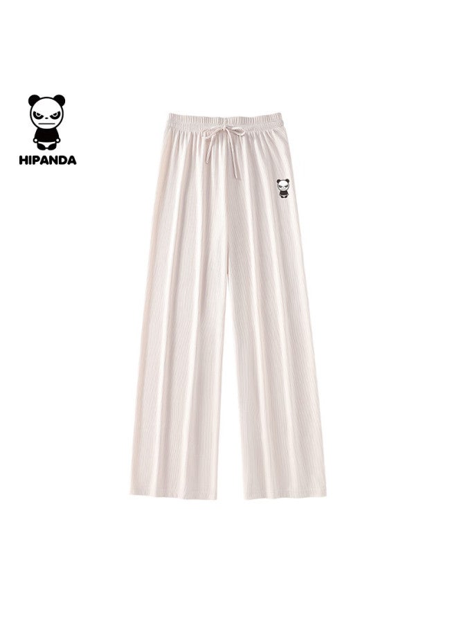 Hipanda Women's Panda Casual Ice Silk Wide Leg Thin Comfortable Loose-fit Sports Pants Black XL - Image 5