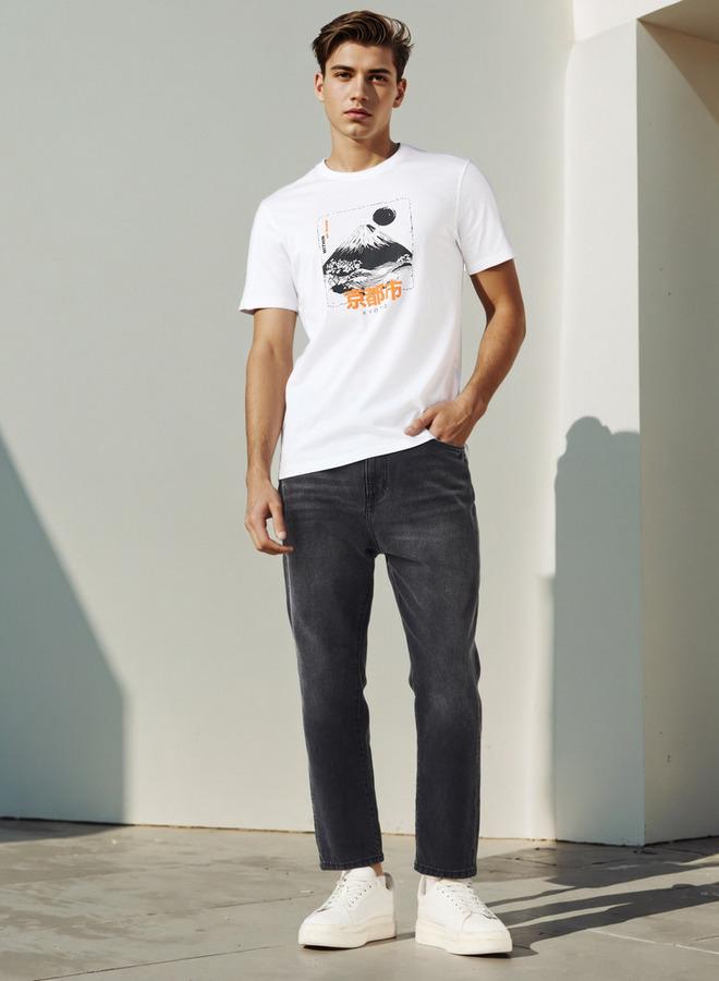 سبلاش فيڤ تيشيرت بياقة دائرية وطبعة جرافيك - Image 1