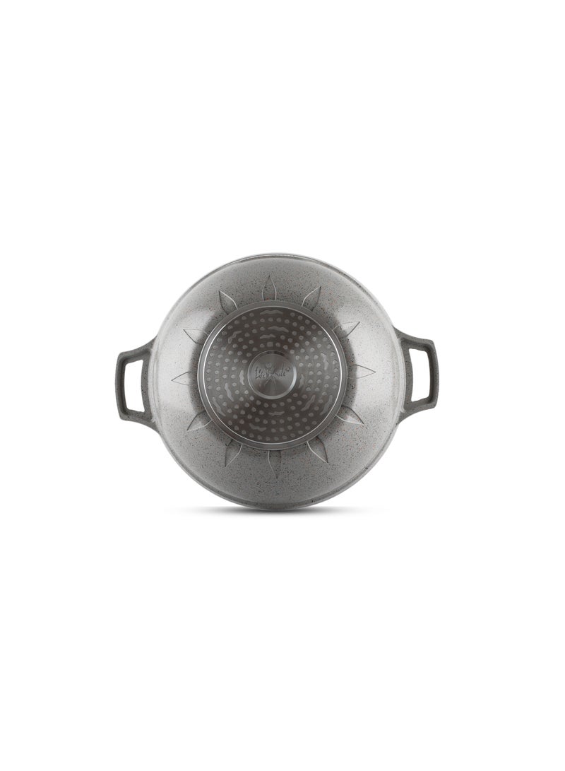 Life Smile Wok Pan with Lid and 2 Handle Granite Coating | The Perfect Way to Cook Delicious Dishes  - Image 2
