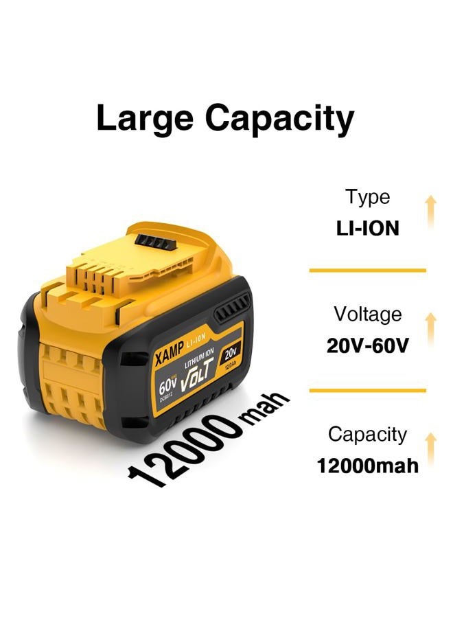 XAMP 12.0Ah DCB609 Battery Replacement for 20V/60V DCB606 DCB609 DCB612 20V 60V DCB609 60V/20V Battery Replacement (1Pack) - Image 3