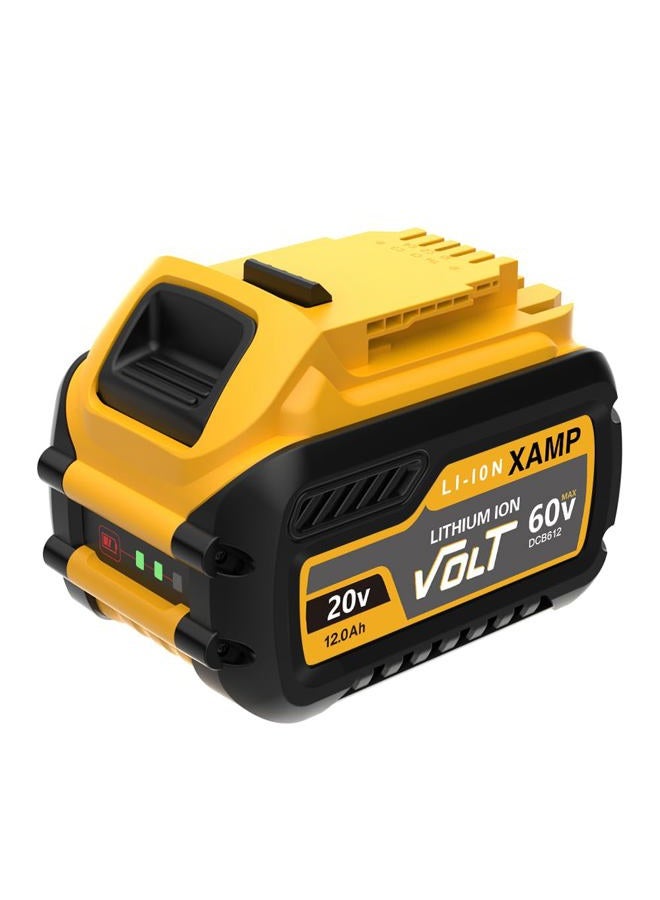 XAMP 12.0Ah DCB609 Battery Replacement for 20V/60V DCB606 DCB609 DCB612 20V 60V DCB609 60V/20V Battery Replacement (1Pack) - Image 1