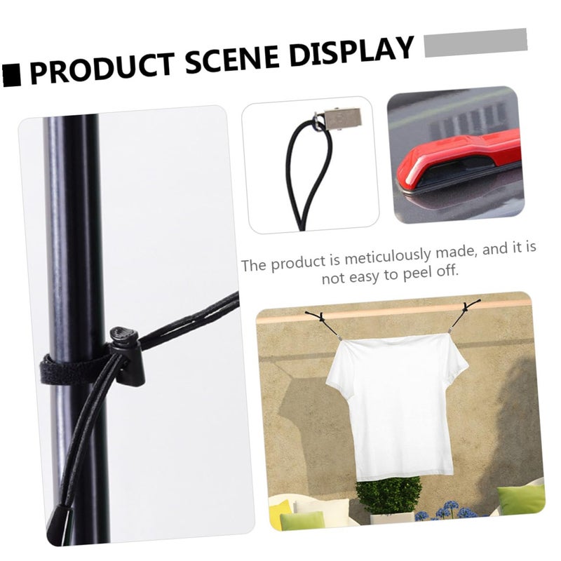 4 Pcs Windproof Photography Backdrop Clip Set Black Nylon for Studio Background Support - Image 4