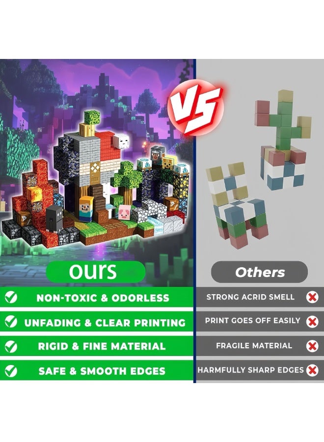 200 PCS Magnetic Blocks (More Pieces) - 2cm Magnet Cubes, Build Your Own Magnet Worlds | STEM Sensory Toys for Toddlers & Kids Ages 3-10, Classroom Gifts - Image 4