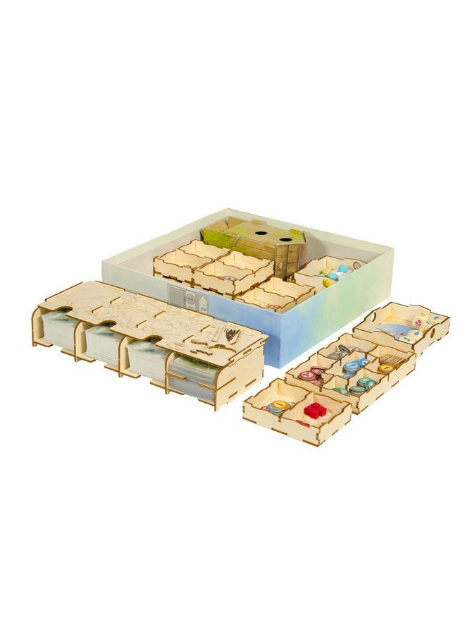 The Broken Token Game Organizer Compatible with Wingspan - Wooden Game Organizing Box with Multiple Trays - Image 1