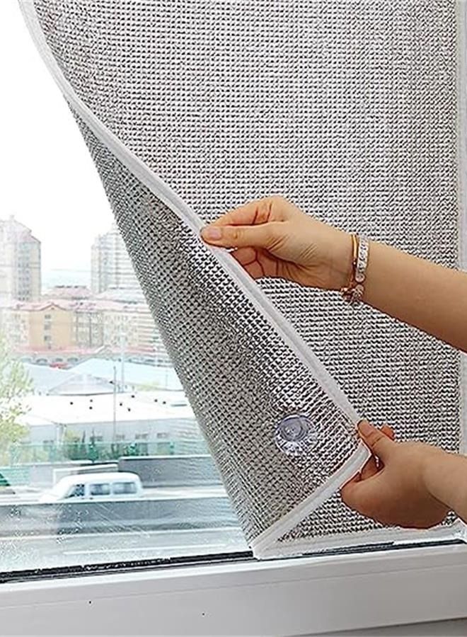 Glass Window Privacy Film,Double Side Aluminum Foil Insulation Film,Heat Control Anti UV Window Tint,Thermal Insulation Reflective Film,for Home,Office,Bathroom (50x50cm/20''x20'') - Image 1