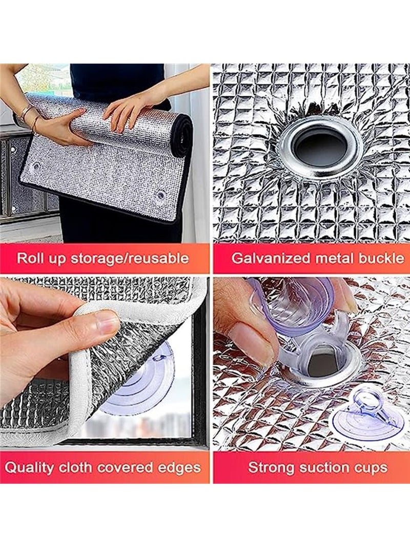 Glass Window Privacy Film,Double Side Aluminum Foil Insulation Film,Heat Control Anti UV Window Tint,Thermal Insulation Reflective Film,for Home,Office,Bathroom (50x50cm/20''x20'') - Image 5
