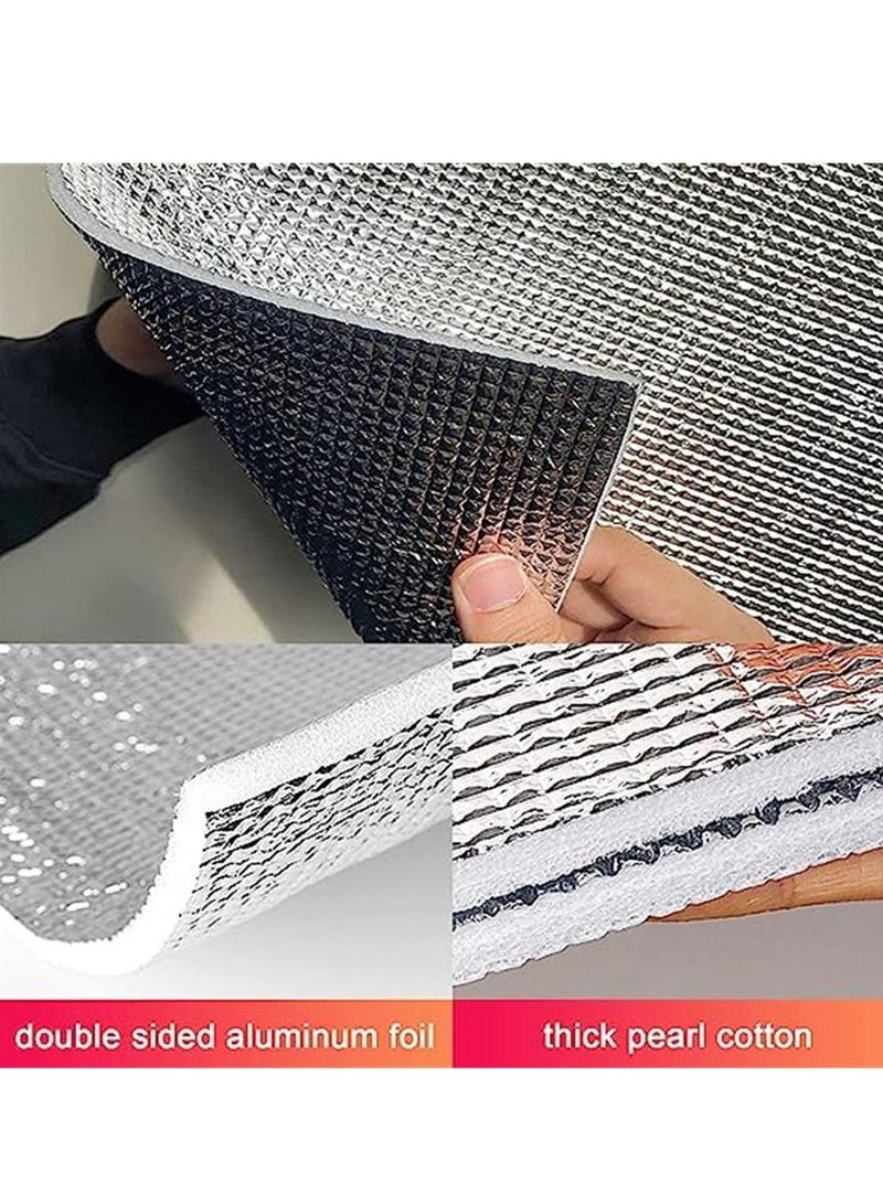 Glass Window Privacy Film,Double Side Aluminum Foil Insulation Film,Heat Control Anti UV Window Tint,Thermal Insulation Reflective Film,for Home,Office,Bathroom (50x50cm/20''x20'') - Image 4
