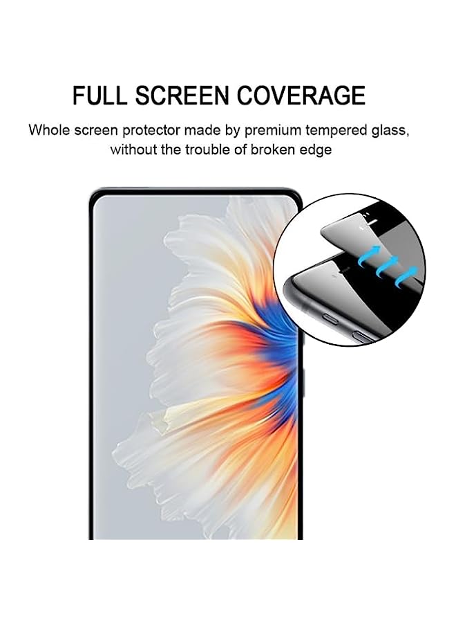 HuHa Tempered Glass Screen Protector Compatible For Xiaomi Mi Mix 4 3D Curved Edge Full Screen Tempered Glass Film Black - Image 3