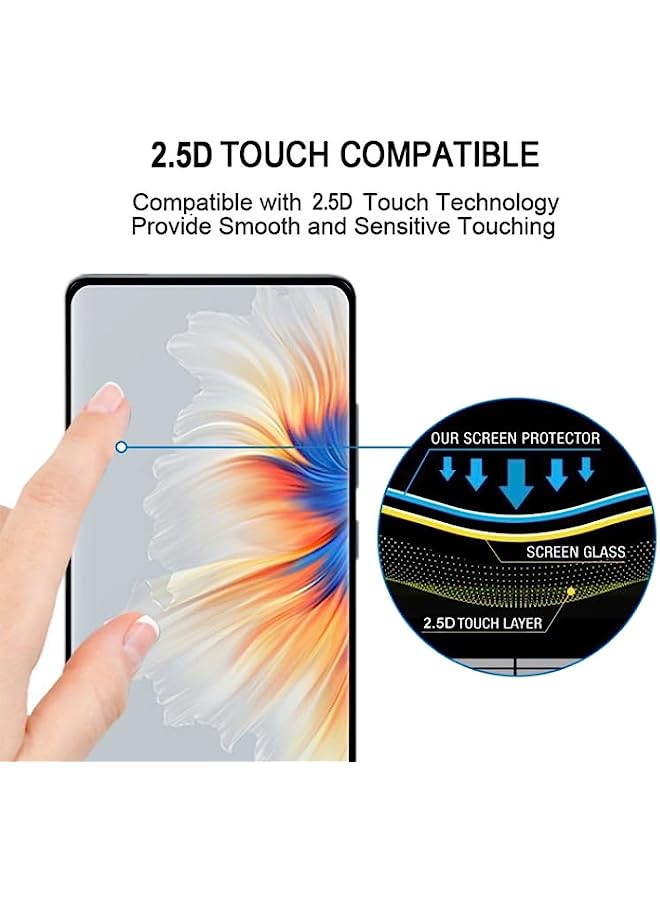 HuHa Tempered Glass Screen Protector Compatible For Xiaomi Mi Mix 4 3D Curved Edge Full Screen Tempered Glass Film Black - Image 5