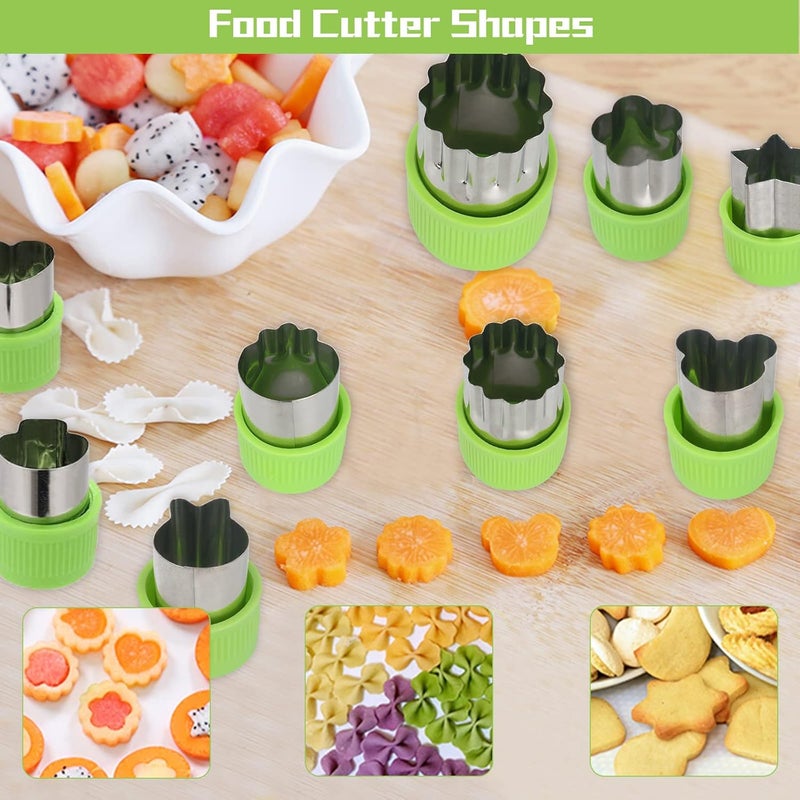 Machomby 14 Pack Melon Baller Scoop Set - 4 in 1 Stainless Steel Fruit Tool Set Fruit Scooper Seed Remover with Fruit Vegetable Cutter Shapes Set Fruit Peeler for Fruit Slicer Dig Pulp Separator - Image 4