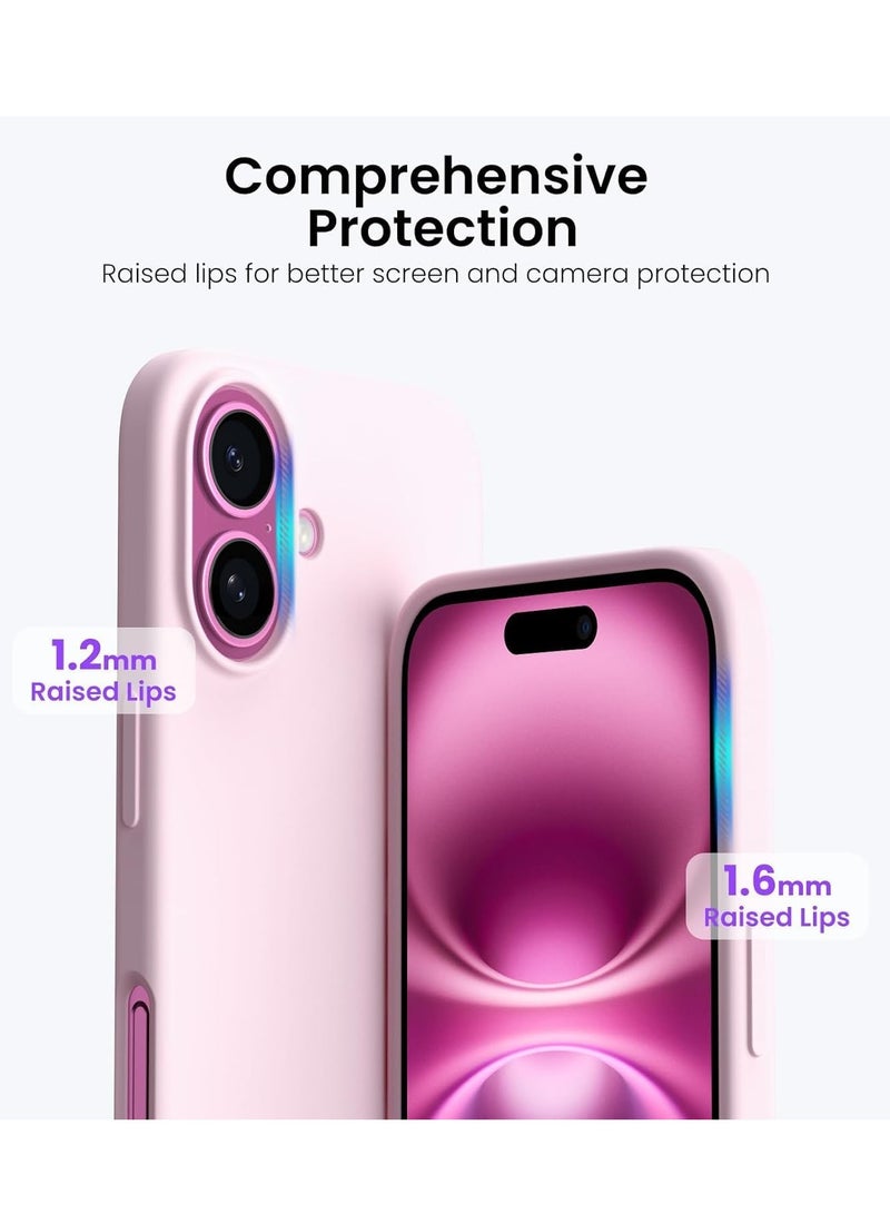 ELTRAZONE Case Compatible with iPhone 16 Plus – Liquid Soft Silicone Shockproof Cover with Microfiber Lining – Full Body Protection & Camera Guard – 6.7-inch (Pink, iP 16 Plus) - Image 3
