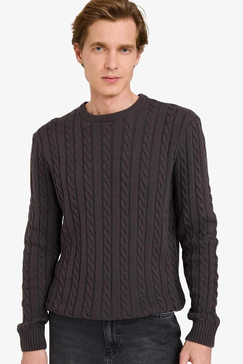 Defacto Standard Fit Zipper Knitwear Pullover
