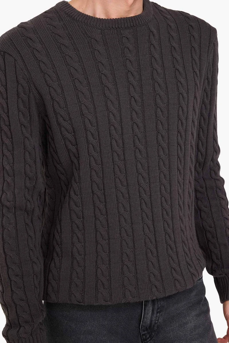 Defacto  Standard Fit Zipper Knitwear Pullover for Men | Best Price UAE