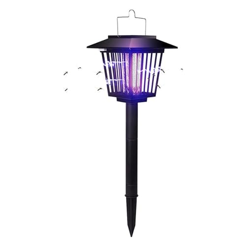 XERGY Solar Light Mosquito Killer Outdoor 2 in 1 Solar Mosquito Fly Killer Waterproof Lighting Mosquito Repellent Lamp LED Mosquito Killer Lamp for Indoor Outdoor, Black - Pack of 1 - Image 2