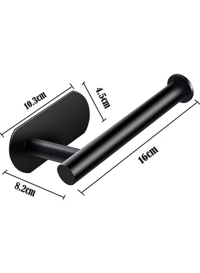 Beauenty Toilet Paper Holder Self Adhesive Bathroom Paper Towel Roll Holder Wall Mount, SUS 304 Stainless Steel(Black-2pcs) - Image 2