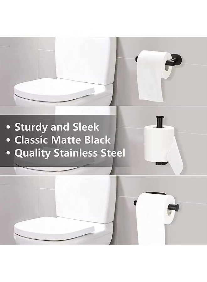 Beauenty Toilet Paper Holder Self Adhesive Bathroom Paper Towel Roll Holder Wall Mount, SUS 304 Stainless Steel(Black-2pcs) - Image 3