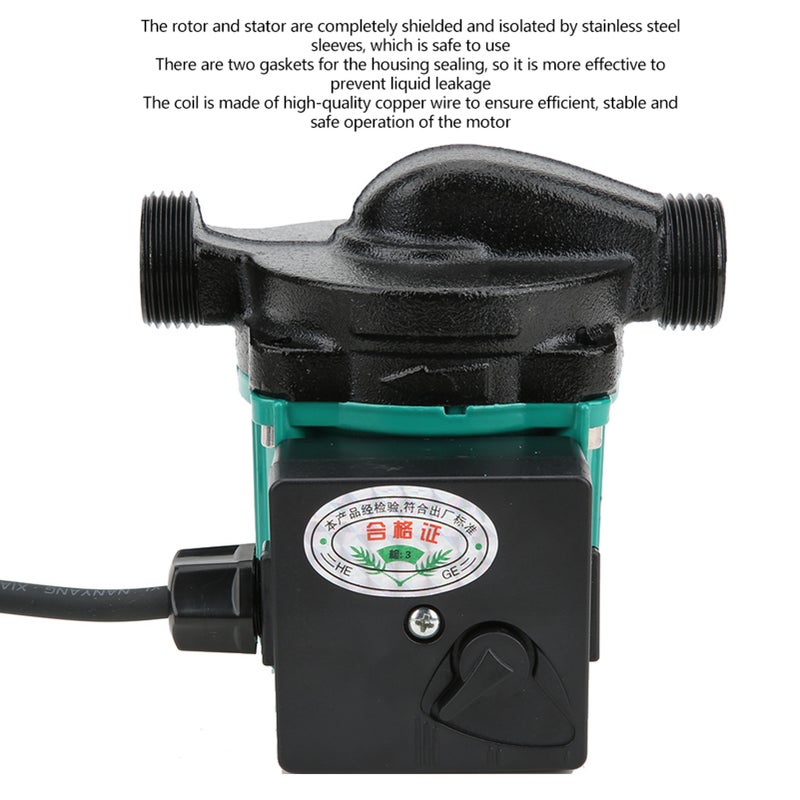 Circulating Boosting Pump Ultra‑Quiet Automatic with Copper Wire Motor 220V 100W 3/4in - Image 3